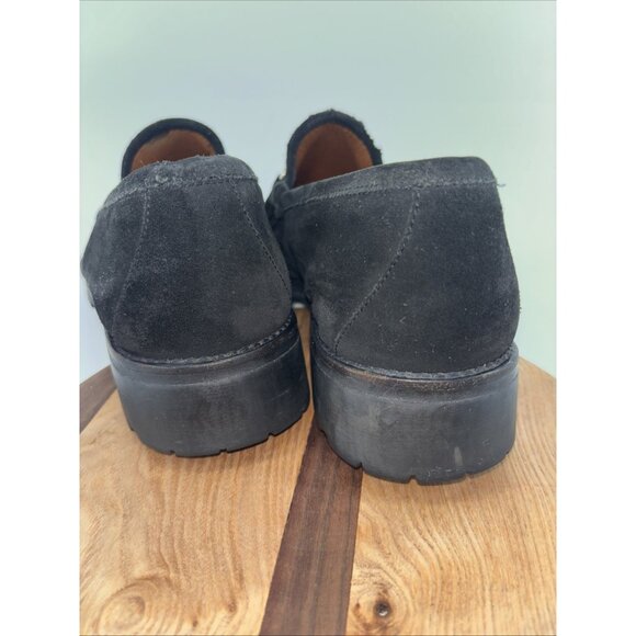 Gucci Men horsebit Loafers slipon US8 1/2D Black suede lug sole solid Gorgeous - Picture 11 of 16